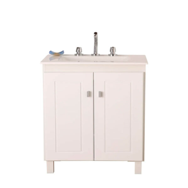 VANITORY PIE C/MESADA (60 CM) OBRA BLANCO 2 PUERTAS+CAJON