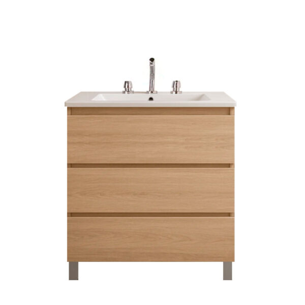 VANITORY PIE C/MESADA (60 CM) NORDICA OLMO 2 CAJONES